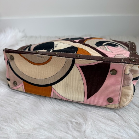Authentic vintage Emilio Pucci corduroy multicolour top handle bag - Picture 4 of 9